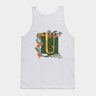 Art Nouveau Letter U, Ornamental Letter U, Art Deco Tank Top